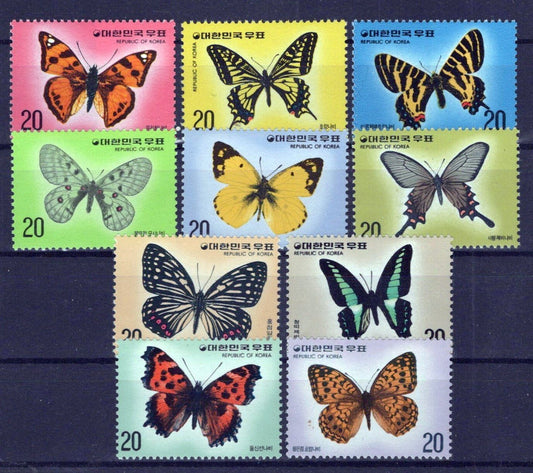 Korea 1004-1013 MNH Butterflies Insects ZAYIX 0701S0038