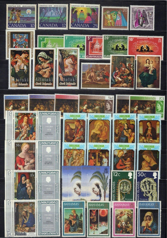 Christmas Collection MNH Madonna & Child Paintings Holly Family ZAYIX