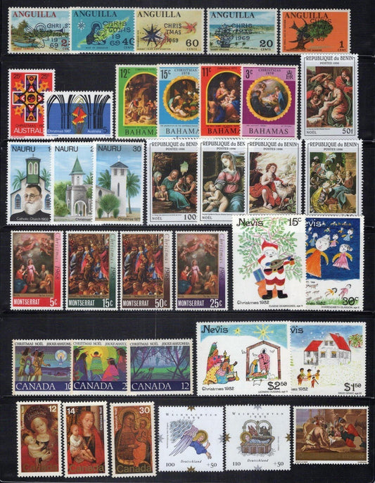 Christmas Collection MNH Santa Nativity Madonna Paintings ZAYIX