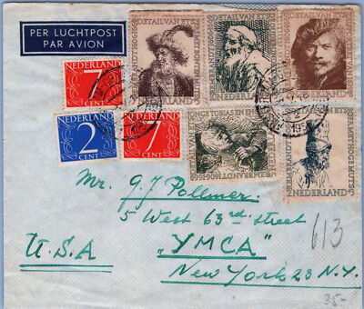 ZAYIX Netherlands B291-B295 Rembrandt Etchings on Cover to YMCA 062723-KATZ06