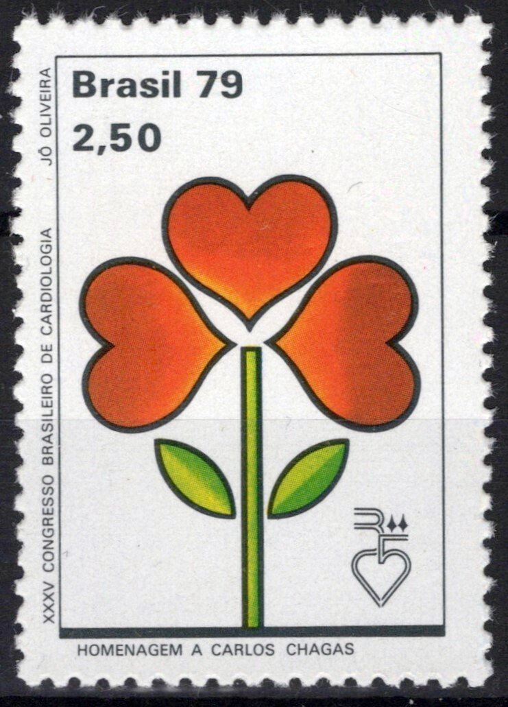 Brazil 1618 MNH Flowers Hearts Medical Cardiology ZAYIX 062723S165