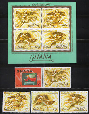 Ghana 559-564 MNH Christmas Angels Harps Instruments Music ZAYIX 013123SM45