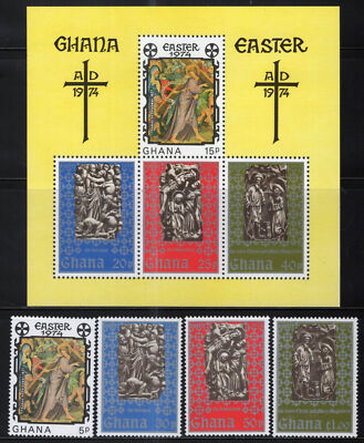 Ghana 516-520 MNH Easter Carvings Paintings Jesus Cross ZAYIX 013123SM43