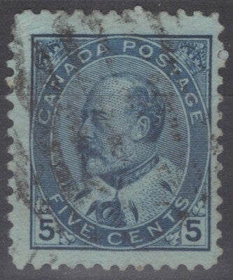 Canada 91 used Fine 1903 5c blue Edward VII - ZAYIX 060222S135