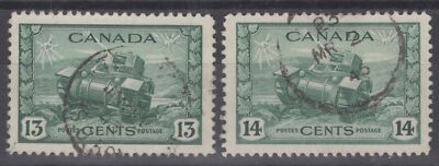 Canada 258-259 Used 1942-43 13c & 14d WWII Ram Tank ZAYIX 060222S141M