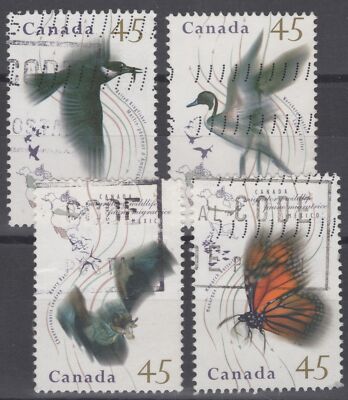 Canada 1563-1566 Used 1995 Migratory Birds / Wildlife - ZAYIX 060222S145M