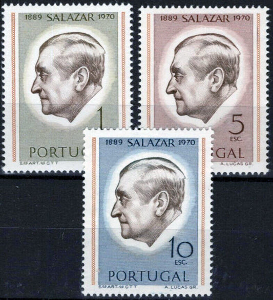 ZAYIX Portugal 1103-1105 MNH Pres. Antonio Salazar Politician 031023S115M
