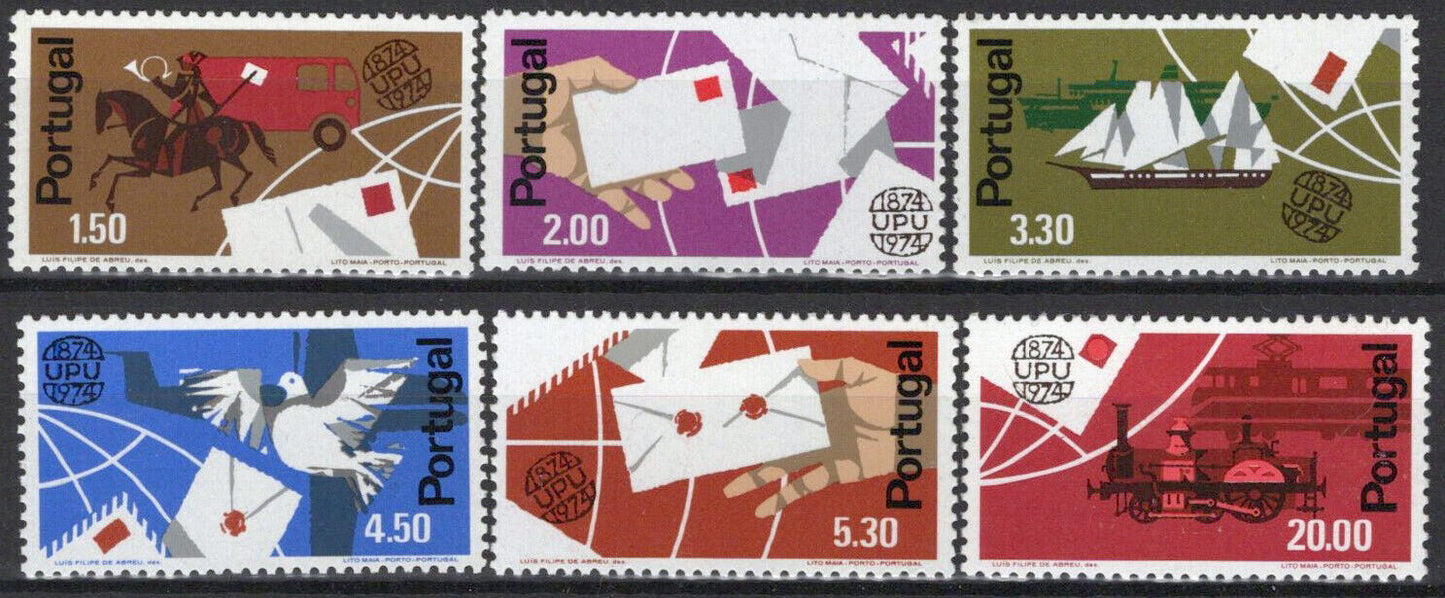 ZAYIX Portugal 1220-1225 MNH UPU Ships Horses Locomotives Letters 031023S141M