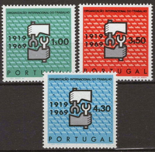 ZAYIX Portugal 1044-1046 MNH ILO Emblem Hands 031023S124M