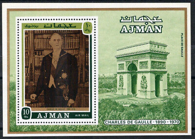 Ajman Block 321 A MNH Charles de Gaulle Politician Military ZAYIX 031023SM64