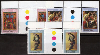 Australia 756-758 MNH Gutter Pairs Christmas Madonna & Child ZAYIX 111022S143