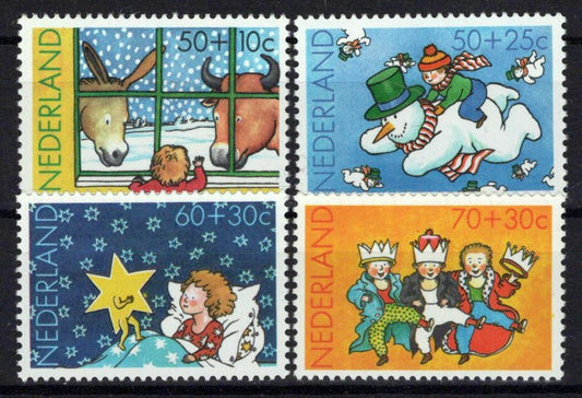 Netherlands B596-B599 MNH Semi-Postal Christmas Snowman Zayix Stamps 0225S0327M