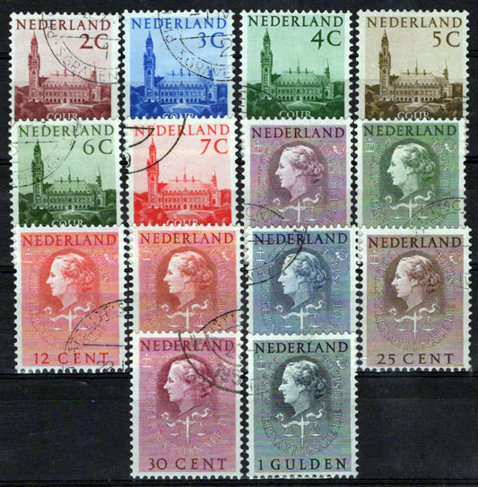 Netherlands O27-O40 CTO Officials Queen Juliana Zayix Stamps 0225S0350