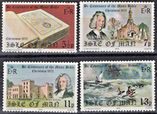 Great Britain Isle of Man 74-77 MNH Manx Bible Religion Castle ZAYIX 020722S46M