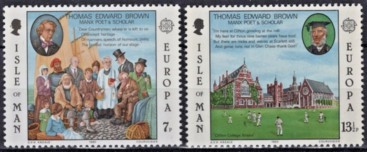 Great Britain Isle of Man 174-175 MNH Manx Poet Thomas Brown ZAYIX 021022S48M