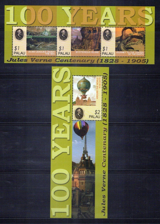 Palau 825-826 MNH Jules Verne Author Balloon Architecture ZAYIX 0624M0116M