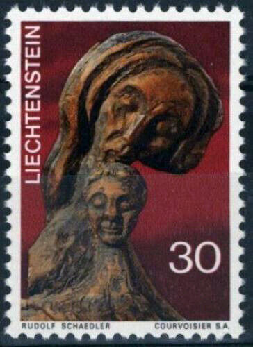 ZAYIX - 1970 Liechtenstein 474 MNH Schadler Sculpture Art Christmas 113022S53M