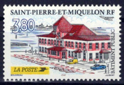 St. Pierre & Miquelon 657 MNH Architecture Post Office ZAYIX 1024S0481M