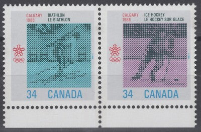 Canada 1112a MNH 1986 Calgary Olympics pair Hockey Skiing ZAYIX 060422S05M