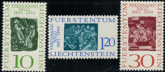 ZAYIX Liechtenstein 401-403 MNH Art - Paintings by Ferdinand Nigg 031222-S78