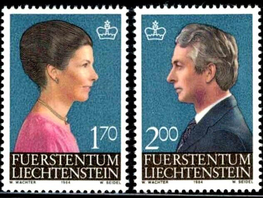 ZAYIX Liechtenstein 799-800 MNH Royalty King Queen Facing Each Other 031622-S17