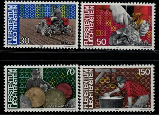 ZAYIX Liechtenstein 740-743 MNH Farming Agriculture Forestry Tractor 031622-S09