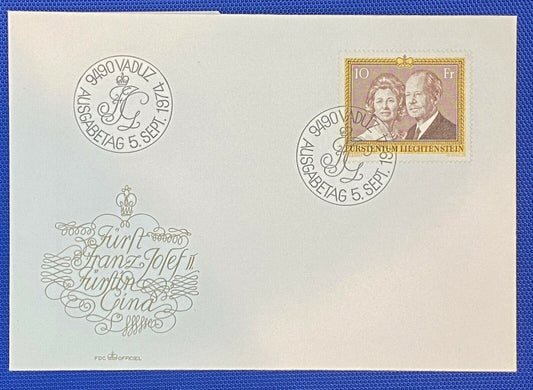 ZAYIX - 1974 Liechtenstein Mi# 614 I FDC - Royal Couple - Royalty 011022-SM50