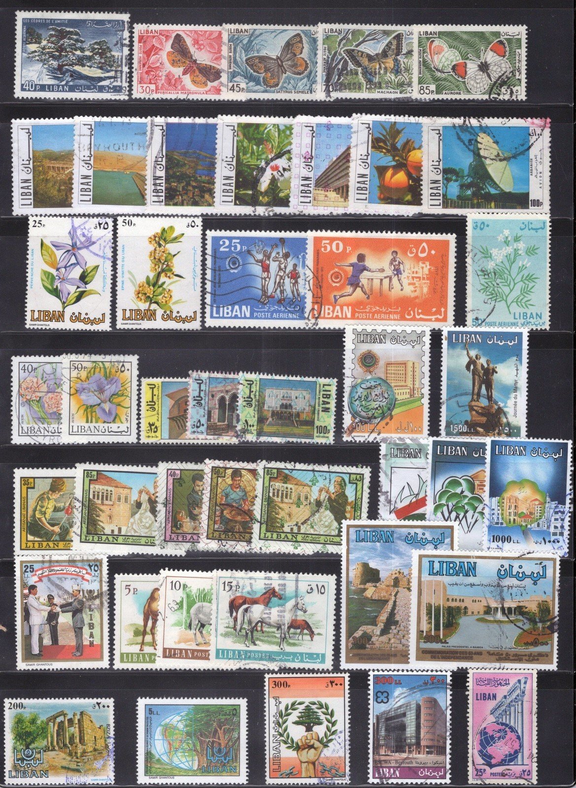 Lebanon Liban Collection Used Horses Butterflies Birds Fish ZAYIX 011023SM48