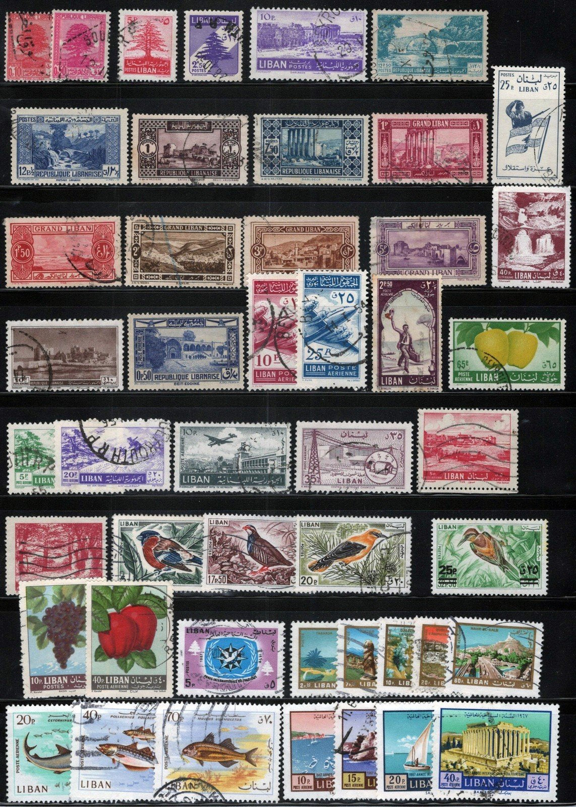 Lebanon Liban Collection Used Horses Butterflies Birds Fish ZAYIX 011023SM48
