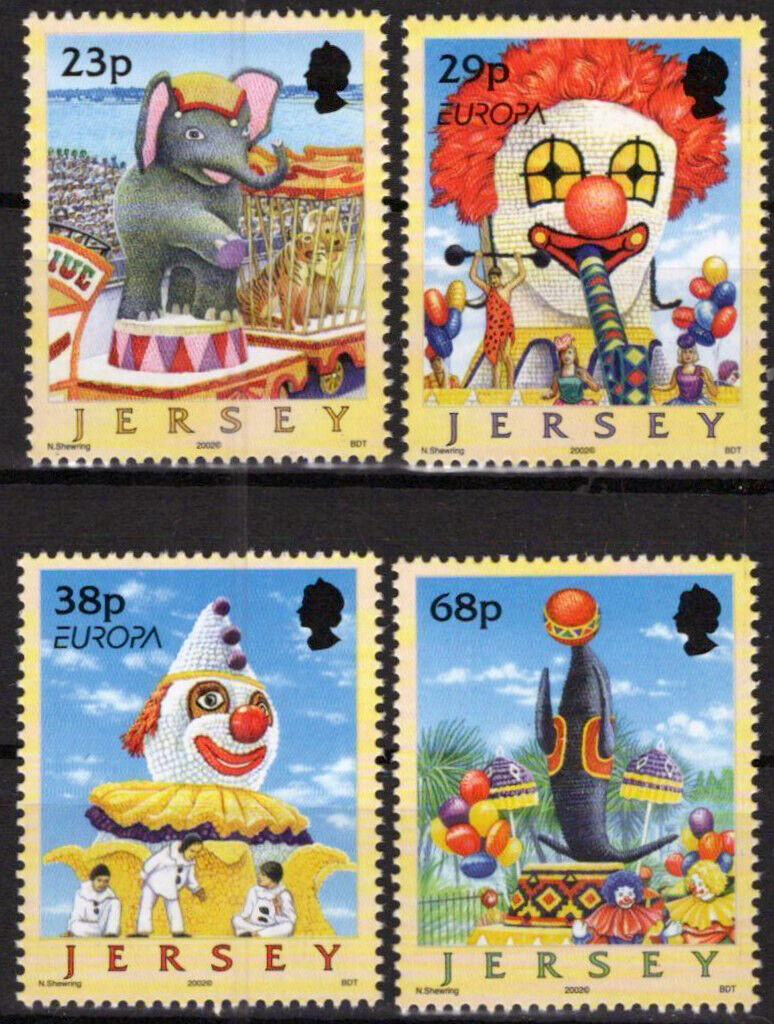 ZAYIX Jersey 1020-1023 MNH Clowns Elephants Circus Entertainment 092023SM34M