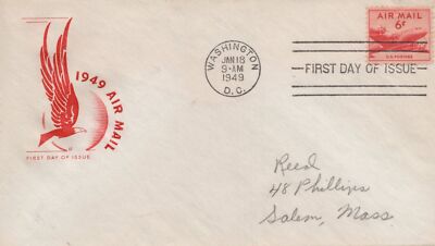 US C39-10 House of Farnam FDC 6c carmine airmail DC-4 ZAYIX USFM102023054