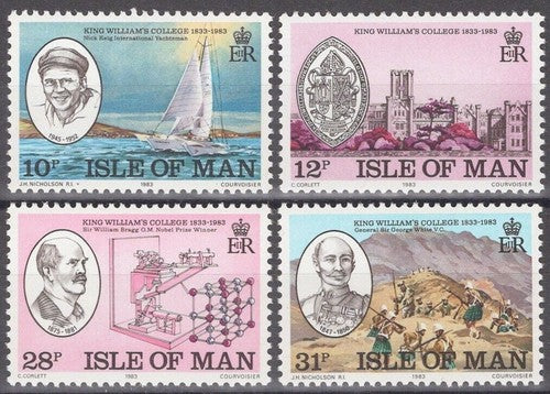 Isle of Man 246-249 MNH King William's College, Education ZAYIX 041322SM51M