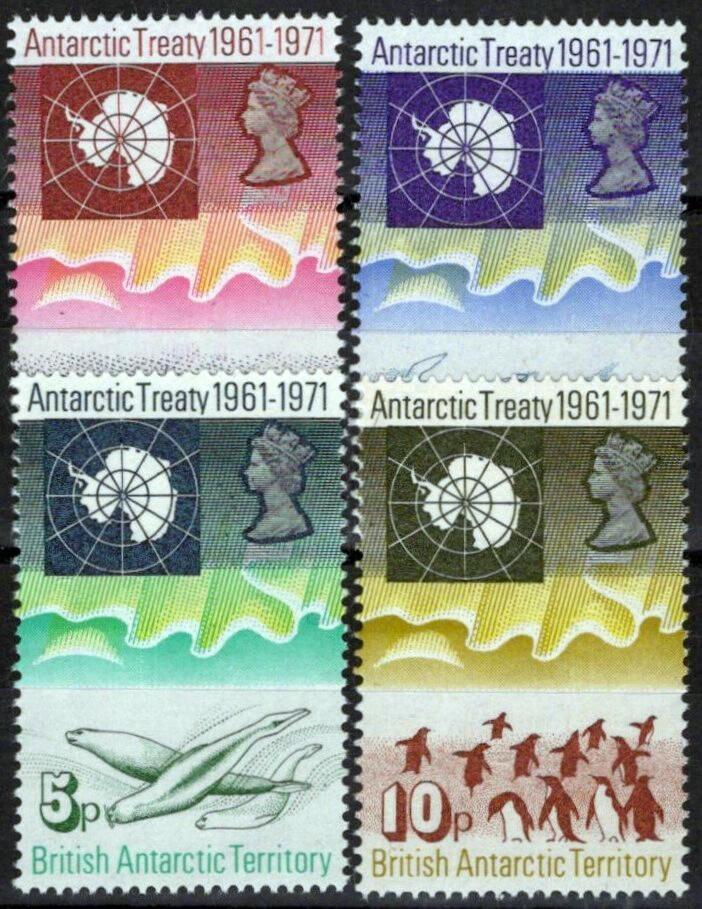 British Antarctic Territory 39-42 MNH Maps Penguins Explorers ZAYIX 071423S12M