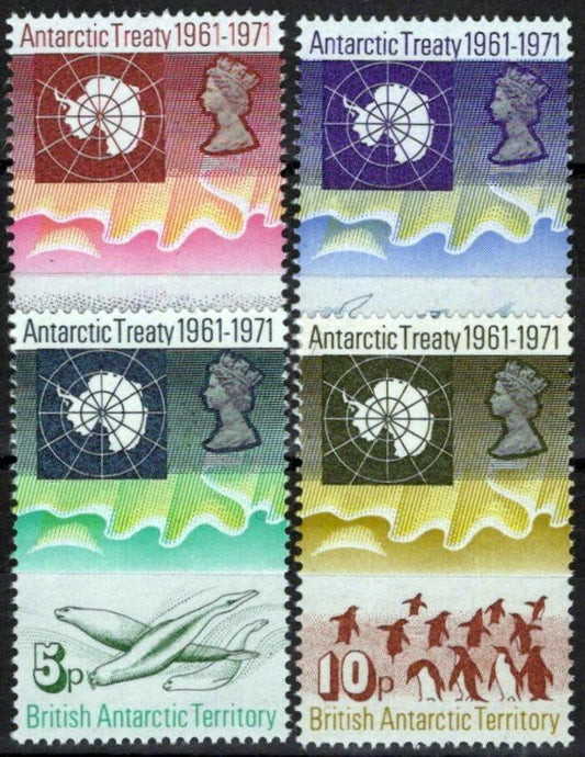 British Antarctic Territory 39-42 MNH Maps Penguins Explorers ZAYIX 071423S12M