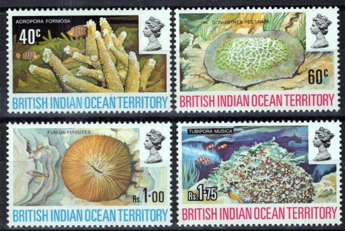 British Indian Ocean Territory 44-47 MNH Corals Marine Life ZAYIX