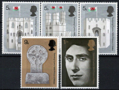 Great Britain 595-599 MNH Castles Royalty Prince of Wales ZAYIX 021023S49