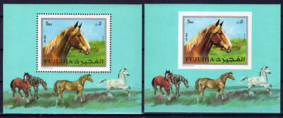 Fujeira MNH Perf/Imperf Horses Domesticated Animals Zayix Stamps ZAYIX 0125M0269M