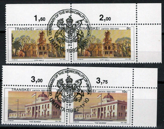 South Africa Transkei 113-116 CTO Architecture City Hall ZAYIX 092022S120