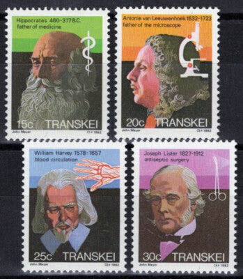 ZAYIX South Africa Transkei 97-100 MNH Medical Hippocrates Lister 092022S136M
