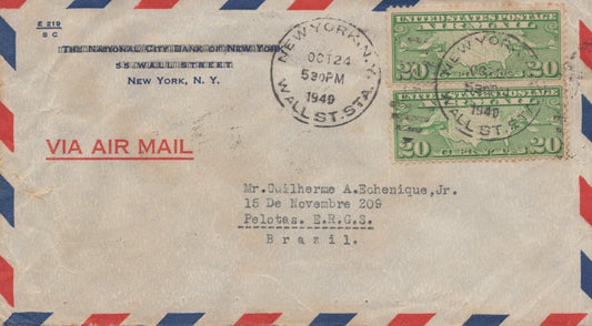 United States C9 Used NYC–Rio Grande del Sur–Pelotos Air Post ZAYIX