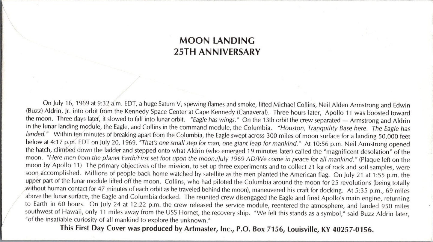 US 2841 GLENEXPO '94 Melrose Park IL Apollo Moon Landing ZAYIX 120622SM155