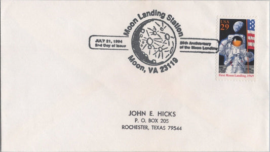 US 2841 2nd Day Cover Moon Landing Sta., Moon, VA ZAYIX 120622SM157