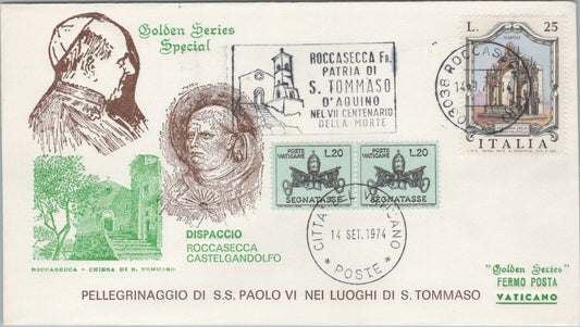 ZAYIX Vatican City Pope Paul VI St. Thomas Pilgrimage postage due 040922SM127