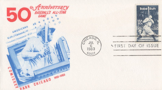 US Baseball Cover, 2046 FDC Comiskey Park Chicago, Babe Ruth ZAYIX 1024M0083