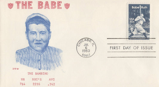 US 2046 FDC Baseball DCH cachet Babe Ruth The Bambino ZAYIX 1024M0057
