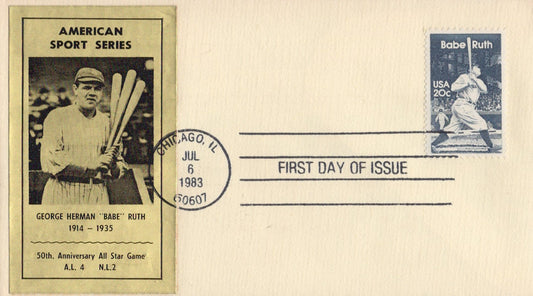 US 2046 FDC Baseball Warren Klein cachet Babe Ruth ZAYIX 1024M0055