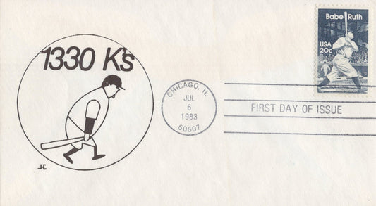 US Baseball Cover, 2046 JC cachets FDC Babe Ruth 1330 K's ZAYIX 1024M0054