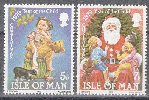 Isle of Man 156-157 MNH XMAS Santa Children Seasonal ZAYIX 041322SM22M2