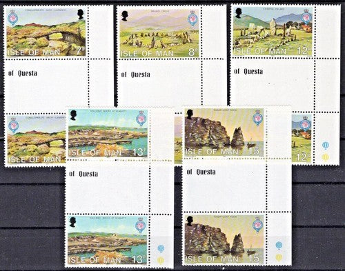 Isle of Man 163-167 MNH Gutter pairs Landmarks ZAYIX 041322SM30M