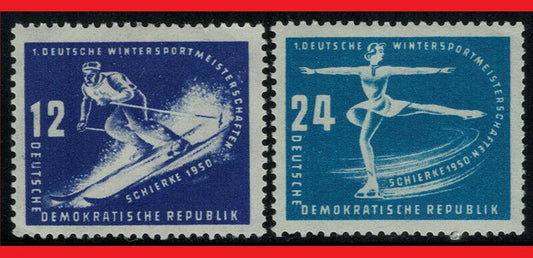 ZAYIX 1981 Germany DDR 51-52 MLH Winter Sports Skiing Figure Skating 082422S01